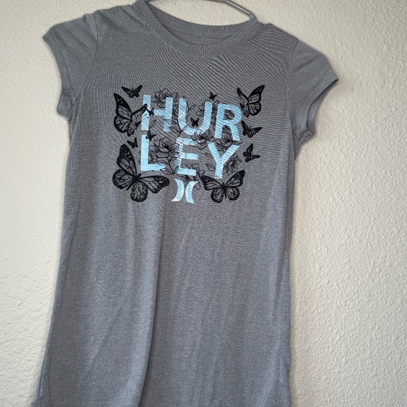 Hurley Other - Hurley, Girls, T-Shirt, Gray with Black Butterflies